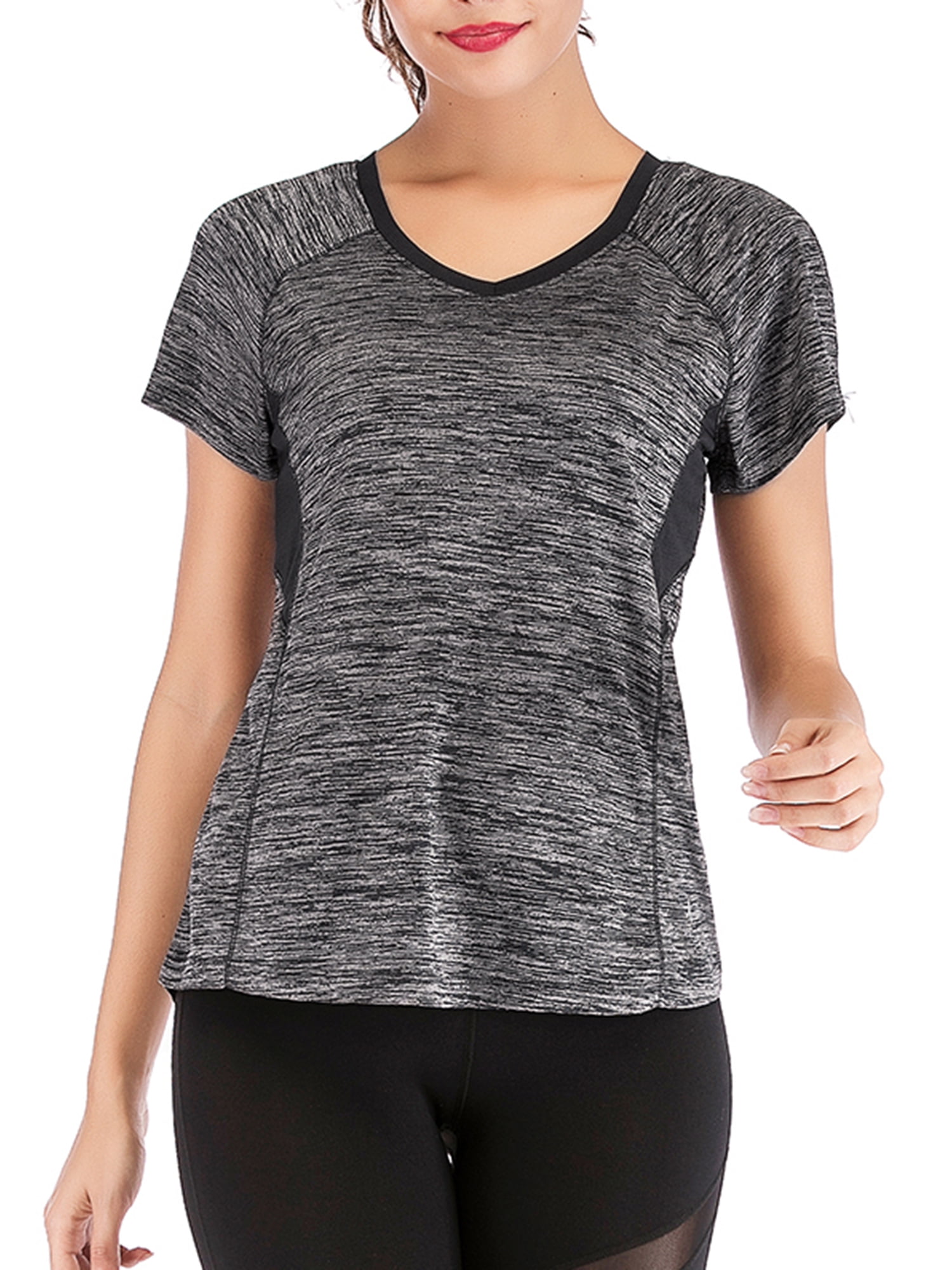 New Womens Breathable T Shirt Ladies Cool Dry Running Gym Top Wicking Sports Tee