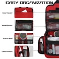thumbnail image 2 of Neceser colgante Goloni, organizador de viaje para maquillaje, tamaño grande, rojo, 2 of 7