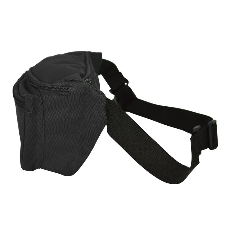 DALIX Fanny Pack w 3 Pockets Traveling Belt Pouch Waist Wallet Concealer Black
