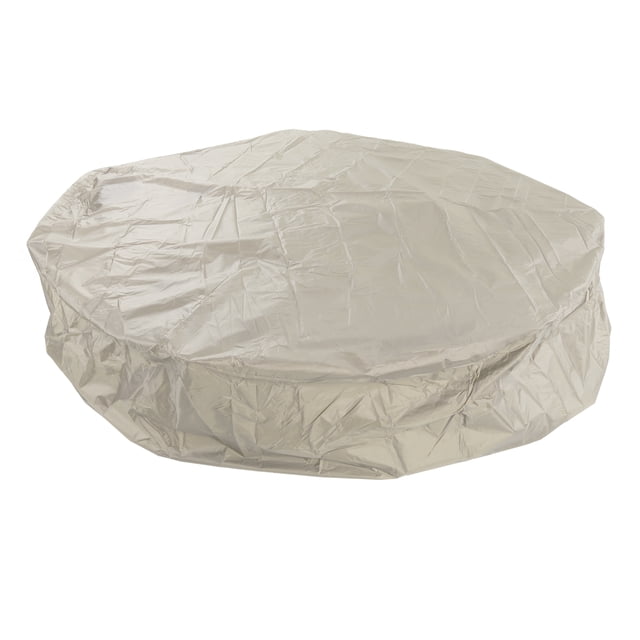Housse de Spa Imperméable Ronde Housses Anti-Poussière pour Meubles d'Extérieur pour Bain Argent Taffetas de Polyester