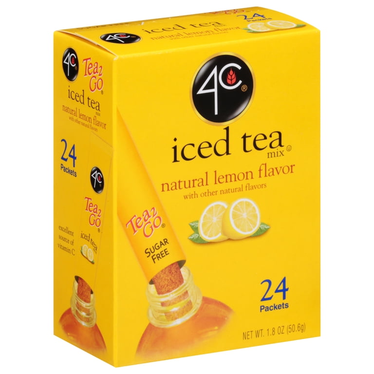 c tea cティー4個 4C Totally Light Sugar-Free Natural Lemon Iced Tea Mix, Instant