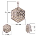 thumbnail image 2 of Italian 18k Two Tone Gold Hexagon Earrings & Pendant Set 12.9 grams, 2 of 3