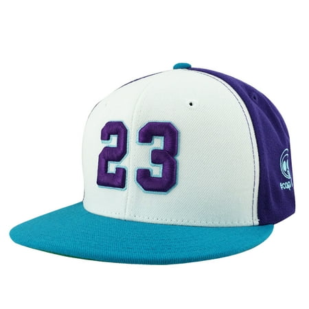 Air Jordan 23 Air - Player Jersey Number #23 Snapback Hat Cap Air Jordan Lebron - White Purple Aqua