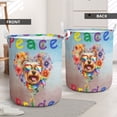 thumbnail image 2 of Peace Love Pride Yorkshire Terrier with Rainbow Sunglasses LGBT LGBTQ+ Foldable Laundry Basket Yorkie Dog Lover Gifts Organizer Storage with Handles - 01004, 2 of 5