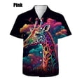 thumbnail image 5 of Nuevas camisas de manga corta con estampado de animales para hombre, camisas informales de verano de gran tamaño con botones, camisas de playa para hombre, ropa de calle, 5 of 5