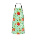 thumbnail image 3 of XMXT 1 Pcs Waterproof Kitchen Cooking Apron, Strawberry Green Prints Adjustable Aprons for Women Men with Pockets, 3 of 9