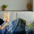 thumbnail image 3 of Farmland Soft Flannel Fleece Blanket, Contrasting Day and Night Collage View with Moon Sun Horizon Countryside Hillside, Cozy Plush for Indoor and Outdoor Use, 50" x 70", Green Blue, by Ambesonne, 3 of 5