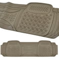 thumbnail image 4 of BDK Heavy Duty Diamond Complementary Rubber Rear Floor Mats Liners, All Weather Protection, Designed for Trucks Cars Sedan SUV Beige, 4 of 11