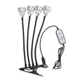 thumbnail image 1 of Luz LED de cultivo de aleación de aluminio de 4 cabezales, flexible, ajustable, USB, con clip para interior., 1 of 14