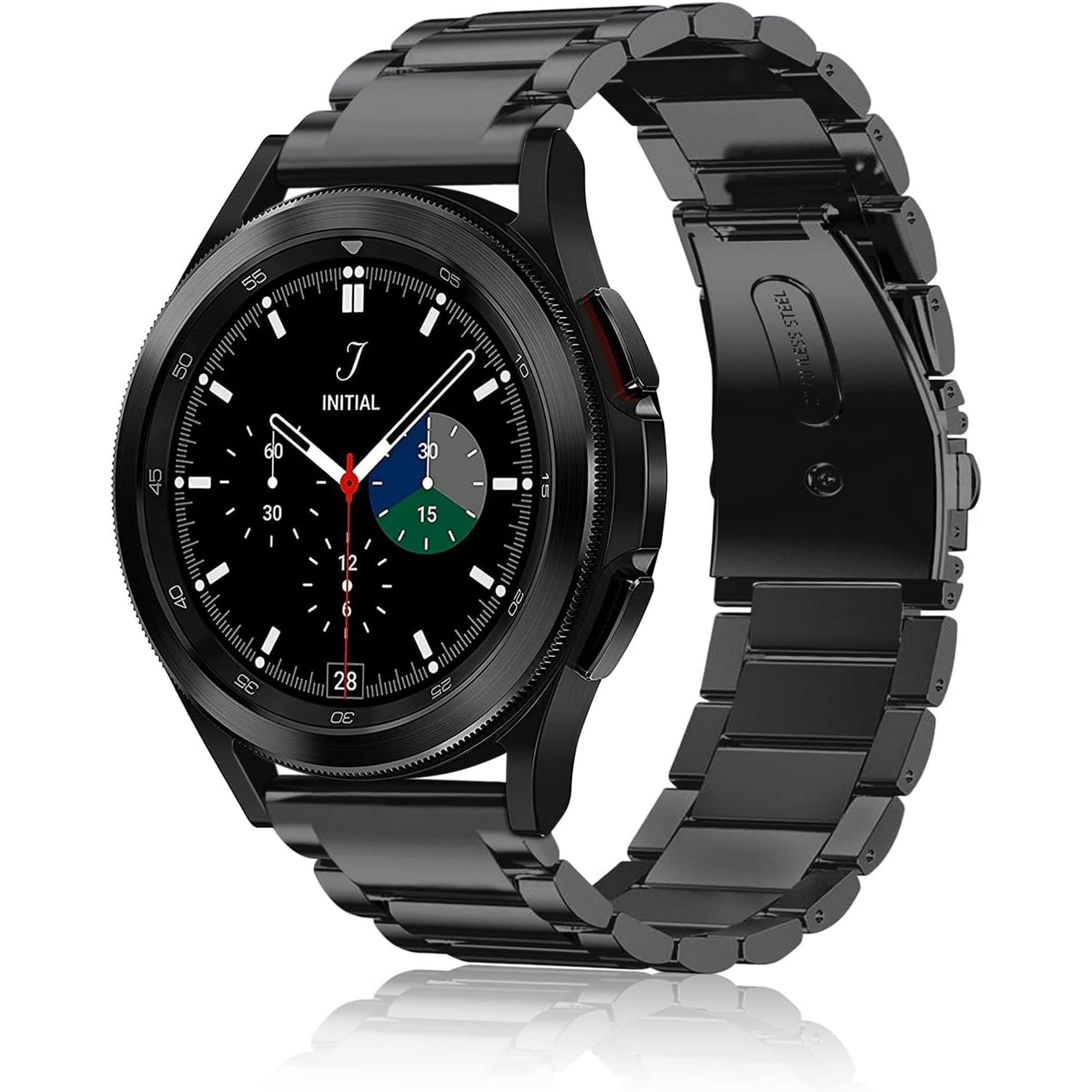 F Band Compatible with Samsung Galaxy Watch 5 Pro 45mm Watch 5 4 40mm 44mm Watch 4 Classic 42mm 46mm Watch 3 41mm 20mm Stainless Steel Metal Replacement Bracelet Strap Wrist Bands Black Walmart