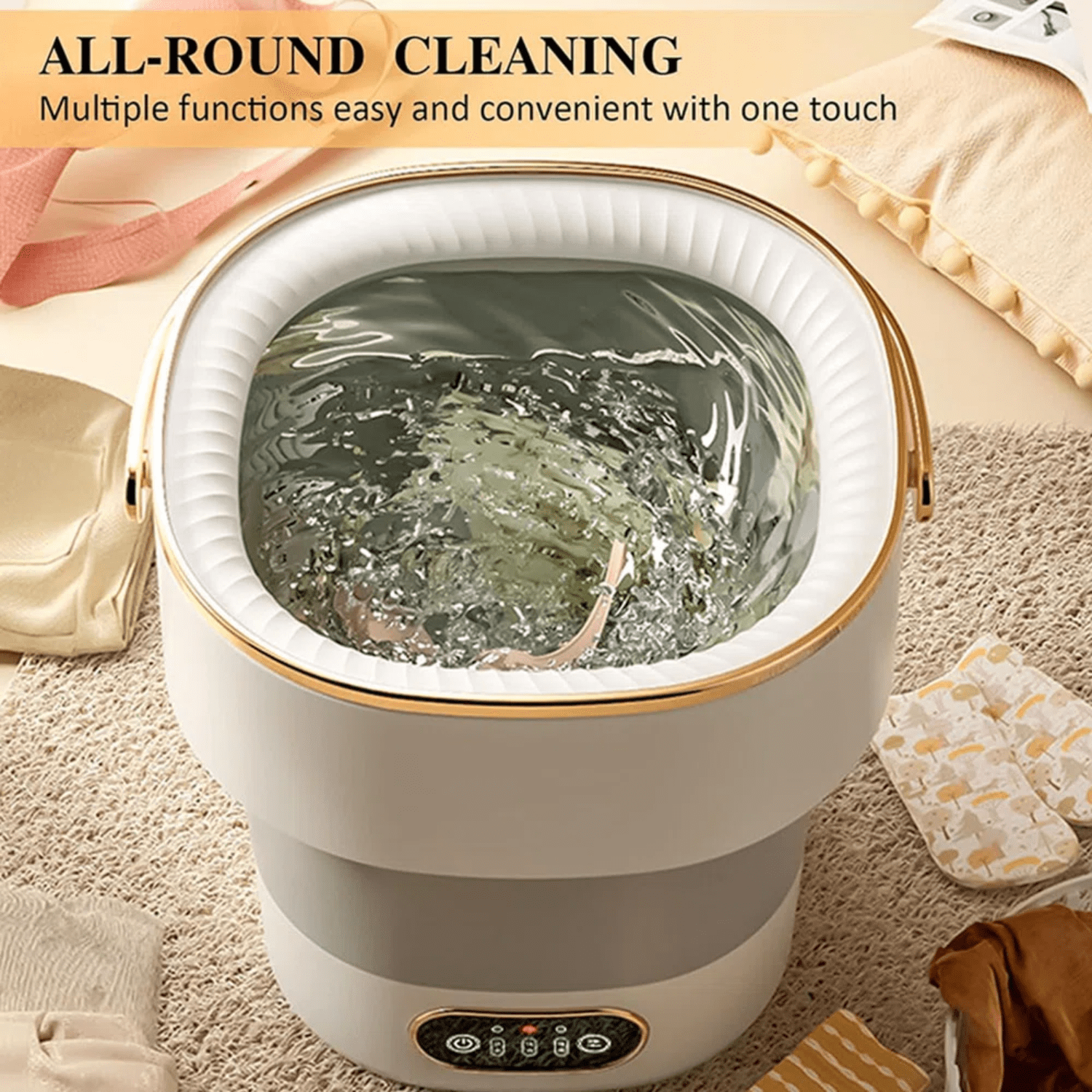 Portable Washing Machine,Mini Washer 13L Upgraded With Spin Basket,Small Clothes Folding Washing Machine Of Underwear, Baby And Small Clothes