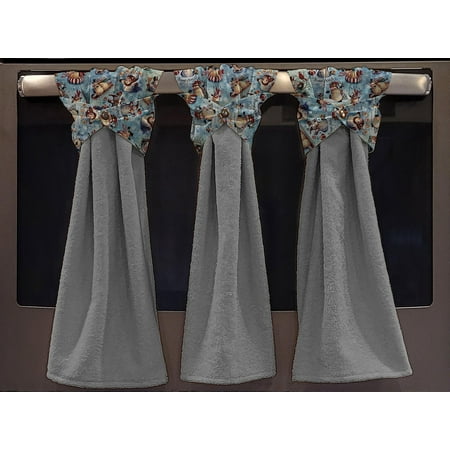 

Christmas Wraparound Snap Hanging Towels (Set of 2) by Penny s Needful Things (Christmas Snowman) (Terrycloth Color: Gray)