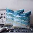 thumbnail image 2 of Pillow Covers 26x26 Set of 2, Teal Blue Ombre Throw Pillow Covers Decorative Couch Cushion Cover, Modern Coastal Ink Painted Abstract Microfiber Soft Square Pillowcases for Bedroom Living Room Sofa, 2 of 7
