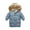 Blue, variant on GERsome Boys Puffer Winter Coats Kids Fake-Down Heavyweight Jacket Waterproof Fur Hooded Parka