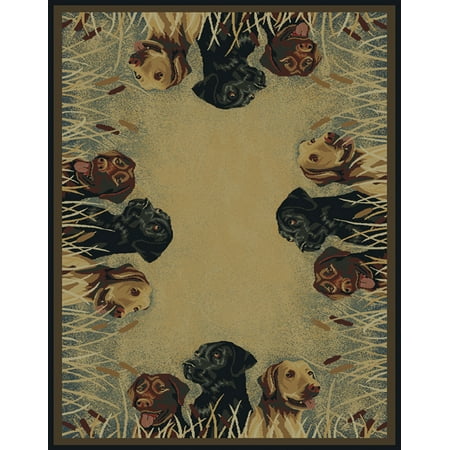 United Weavers Hautman Area Rugs - 132-40617 Novelty Natural Dog Labrador Border (Best Area Rug Material For Dogs)