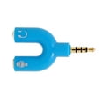 thumbnail image 3 of Bearachild Divisor de audio de 3,5 mm Conveniente conector estéreo Convertidor de sonido externo Teléfono Auriculares Altavoces Accesorios para Cables de audio/vídeo azul, 3 of 6