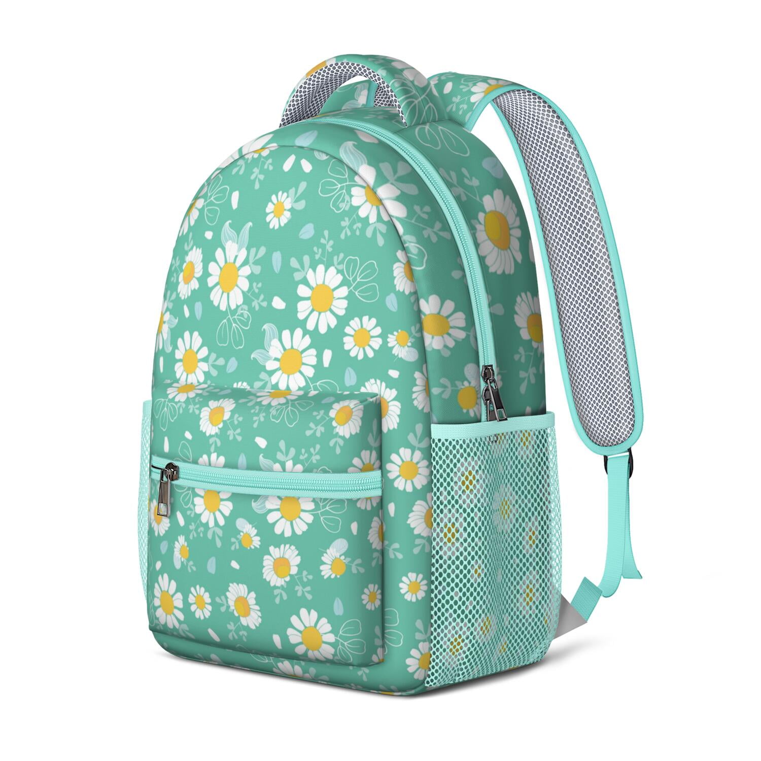 Spring Floral Daisy Backpack - Vintage Boho Design & Breathable for All-Day Comfort
