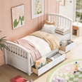 thumbnail image 2 of Aukfa 6 Drawers Platform Storage Bed, Solid Wood Captain Bed, Twin Size - White, 2 of 9