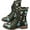 Green, variant on Women's Vintage Embroidered Ankle Boots - Retro Chunky Heel Booties with Side Zip