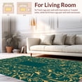 thumbnail image 2 of ODIKA 6' Machine Washable Non-Slip Area Rug, Artisan Woodland Songbird Motif with Interlocking Branches and Stylized Flowers High Traffic Rug, Green, 313830, 2 of 7