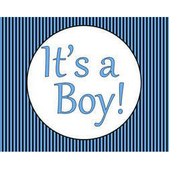 It's A Boy Baby Shower Edible Cake Decoration Image Topper - Blue and Black Stripe