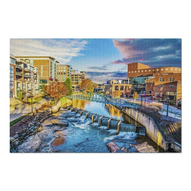Greenville, South Carolina HDR Image of Town & Water 9008461 (20x30