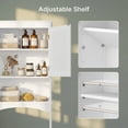 thumbnail image 3 of Aiho Tall Over the Toilet Storage Cabinet, Wooden Rack with Adjustable Shelf & Double Doors-White, 3 of 9