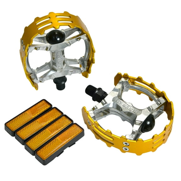 Wellgo Old school BMX MTB XC-II Bear Trap 1/2" Bicycle Pedals , Gold #WE2973