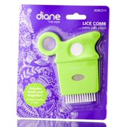 Green , Diane Lice Comb , Hair Scalp - Pack of 2 w/ SLEEKSHOP Teasing Comb