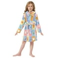 thumbnail image 6 of FORMRS Niños Bathrobe Unisex Hooded Robe Soft Plush Pajamas Sleepwear, Size 2-3T, Blue Flowers, 6 of 7