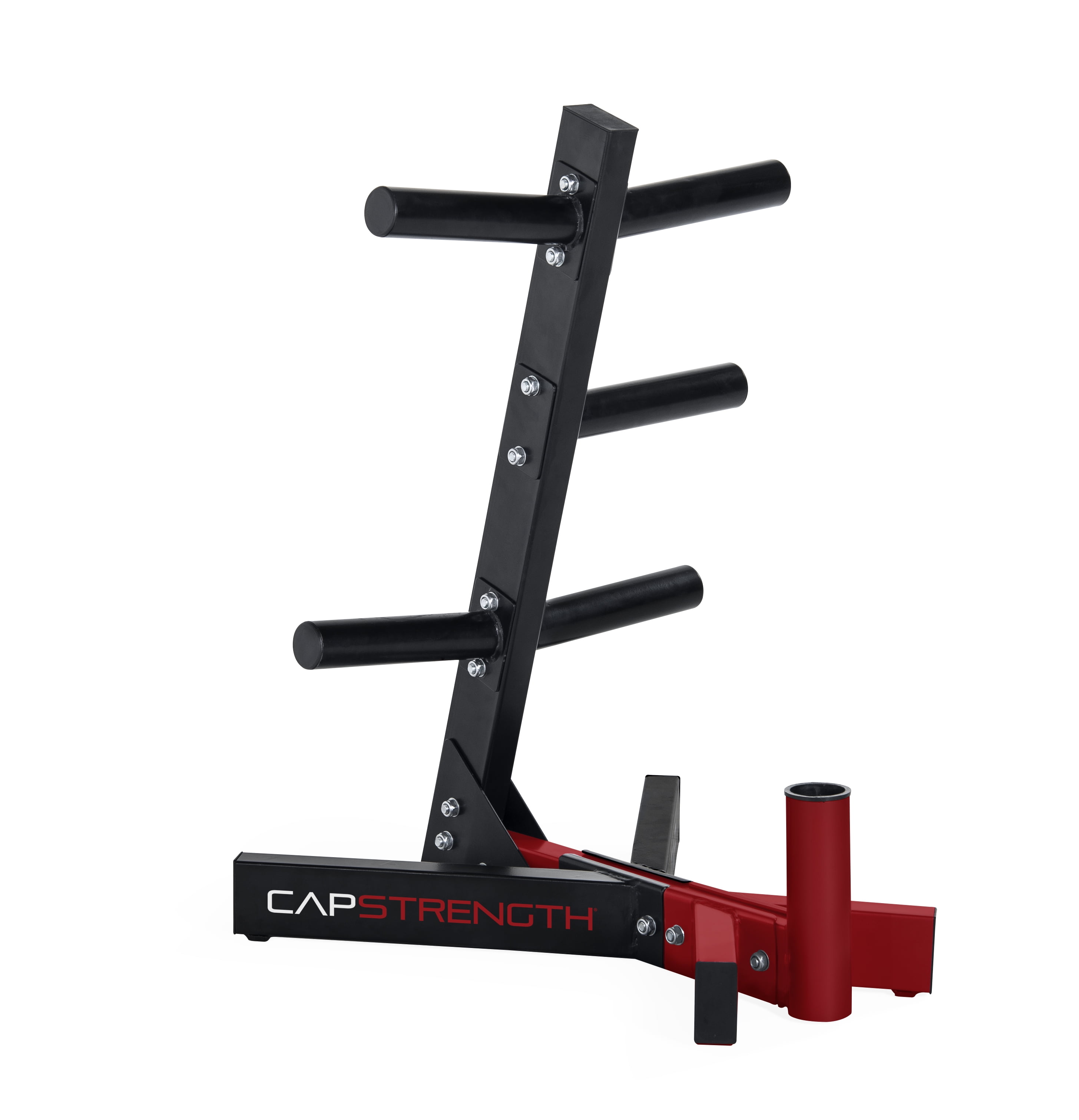 CAP Barbell Black/Red Tree Storage Rack for Weights and Bar
