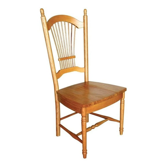 Pemberly Row 18" Allenridge Wood Dining Chair in Oak (Set of 2)