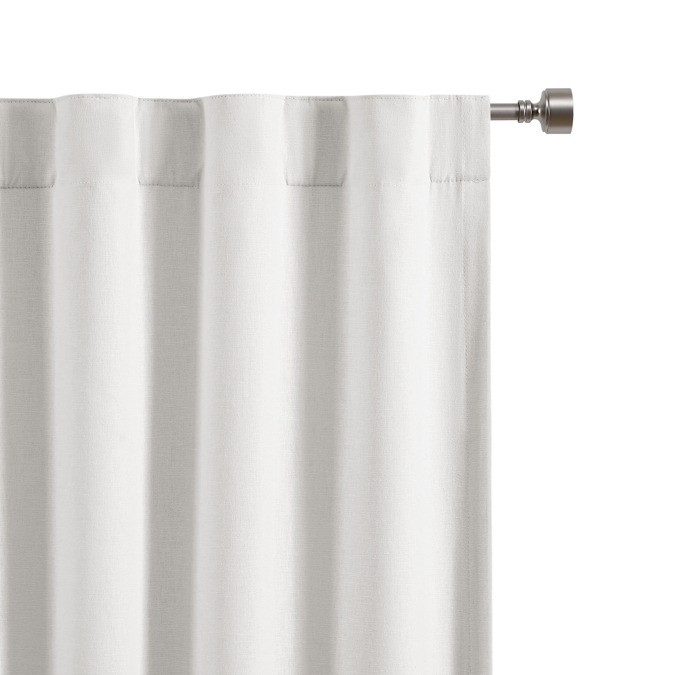 Martha Stewart Lido Curtain Panel Pair, White, Back Tab, Blackout, Indoor, Adult, 2 Piece Set, 50" x 95"