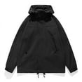 thumbnail image 2 of Lovskoo 2024 Women's Rain Jacket Technical Casual Waterproof Windbreaker Solid Color Long Sleeve Hooded Outwear & Jackets Black, 2 of 4
