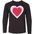 thumbnail image 3 of Inktastic Valentine Red Heart with Dots Long Sleeve Youth T-Shirt, 3 of 5