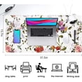 thumbnail image 4 of Desk Mat, Rose Poppy and Hummingbirds Pattern Large Desk Pad Extended Gaming Mouse Pad, 35.4 x 15.7inch Mouse Pad with Non-Slip Rubber Base Stitched Edges, Home Office Decor for Women Girls Men Boys, 4 of 6