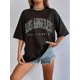 thumbnail image 4 of 1pc Women'S Los Angeles Letter Print Crew Neck T-Shirt, Short Sleeve Casual Sports Tee, Polyester Knit Fabric with Slight Stretch, Regular Fit Pullover for Summer, 4 of 6