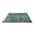 thumbnail image 2 of Ahgly Company Machine Washable Indoor Round Abstract Turquoise Blue Modern Area Rugs, 6' Round, 2 of 4