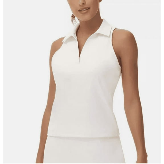 Tretorn Women's Sleeveless Polo Top, Cloud, Large