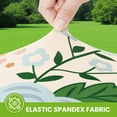 thumbnail image 2 of decorUhome Rectangle Spandex Fitted Tablecloth 6 FT Tables, Washable Picnic Table Cover with Elastic, Washable Reusable Table Cloth for Dining (Beige Flower, 30"x72"), 2 of 7