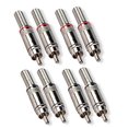 thumbnail image 2 of RCA Connector Solder, Besmelody 4-Pair RCA Male Plug Screws Soldering Audio Video in-Line Jack Adapter with Spring Strain Relief, 2 of 4