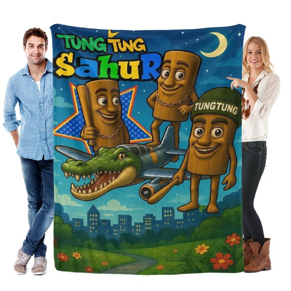Throw Blanket for Tung Tung Sahur Bed Couch Flannel Blanket for Kids Boys Girls Gifts Soft Warm Home Decor 30x40 Inch