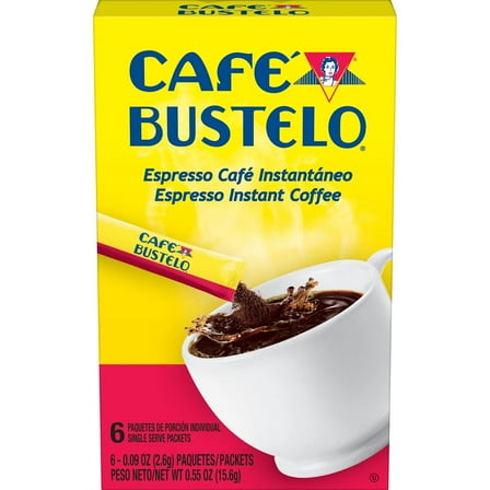 Café Bustelo Instant Coffee Single Serve Packets, 6 Ct(Pack of 2)