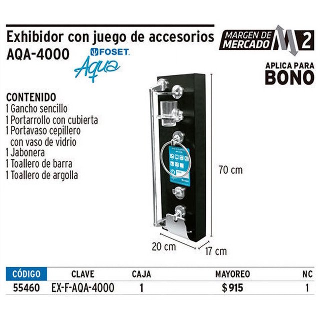 Exhibidor con juego de accesorios AQA-4000, Foset Foset EX-F-AQA-4000