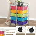 thumbnail image 6 of Costway 10-Drawer Storage Cart Utility Rolling Trolley Kitchen Organizer Rainbow, 6 of 10