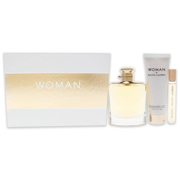 Woman by Ralph Lauren for Women - 3 Pc Gift Set 3.4oz EDP Spray, 0.34oz EDP  Rollerball, 2.5oz Perfumed Body Lotion 
