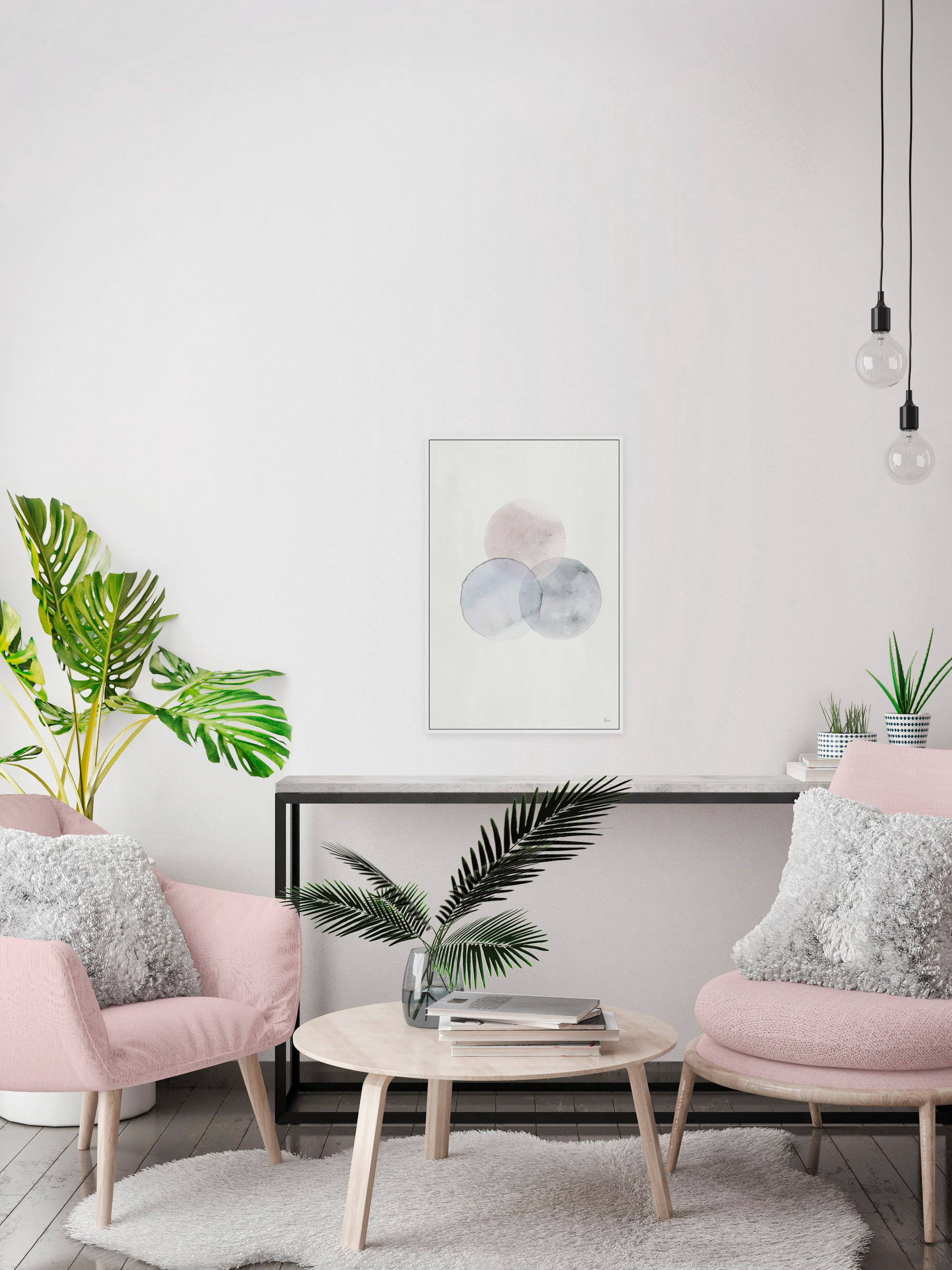 Triple Blotch Floater Framed Painting Print on Canvas