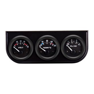 2'' 52MM 3 IN 1 Gauge Water Temp ℉ Oil Pressure PSI Voltage