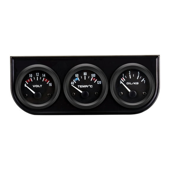 Triple Gauge,Cars 3-in-1 Volt Meter Oil Pressure Meter Water Temperature Kit 2-inch(52mm) 3-in-1 Pressure Meter Universal Meter Universal 12v Water Temp Temperature Laoshe 2 Oil Temp Hxber
