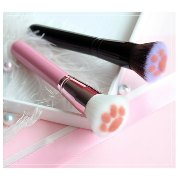 Pincel de maquillaje con forma de pata de gato, pincel cosmético